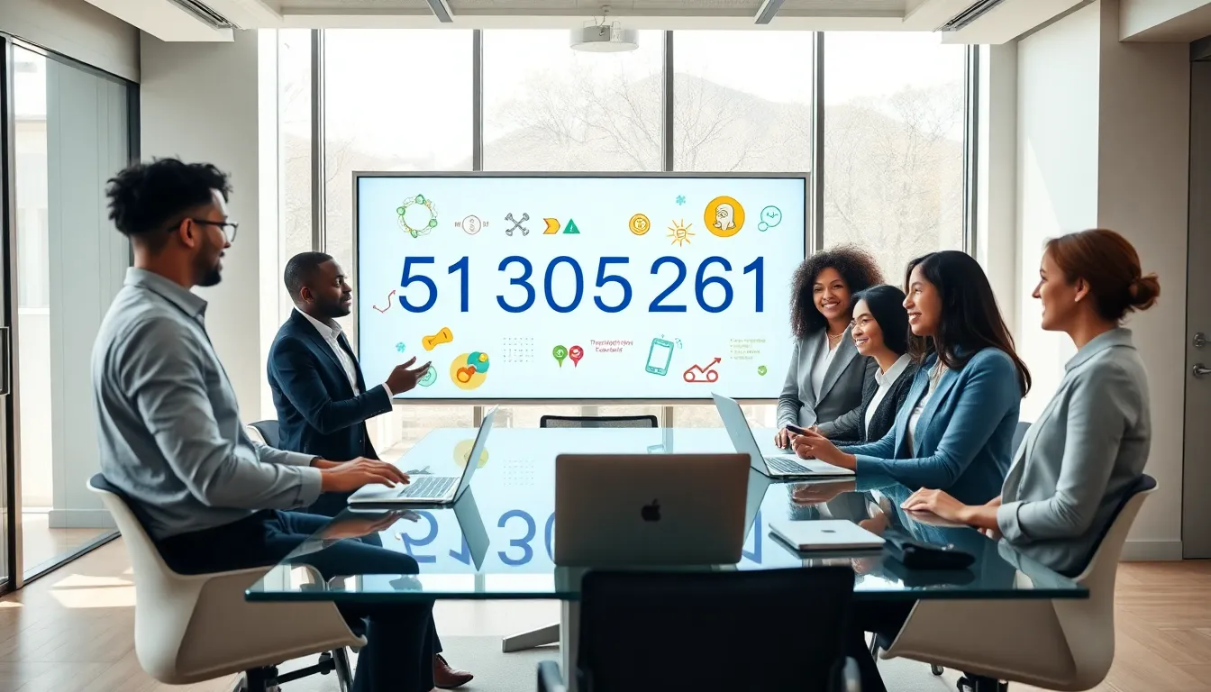 diverse professionals discussing the significance of the number 5135063261.
